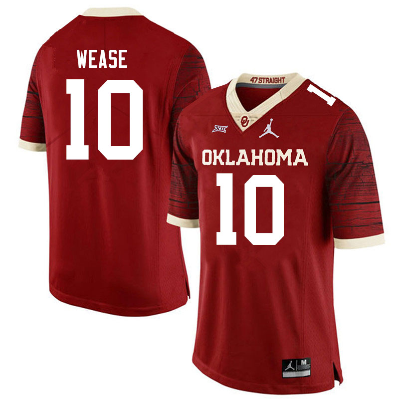 Men #10 Theo Wease Oklahoma Sooners Jordan Brand Limited College Football Jerseys Sale-Crimson